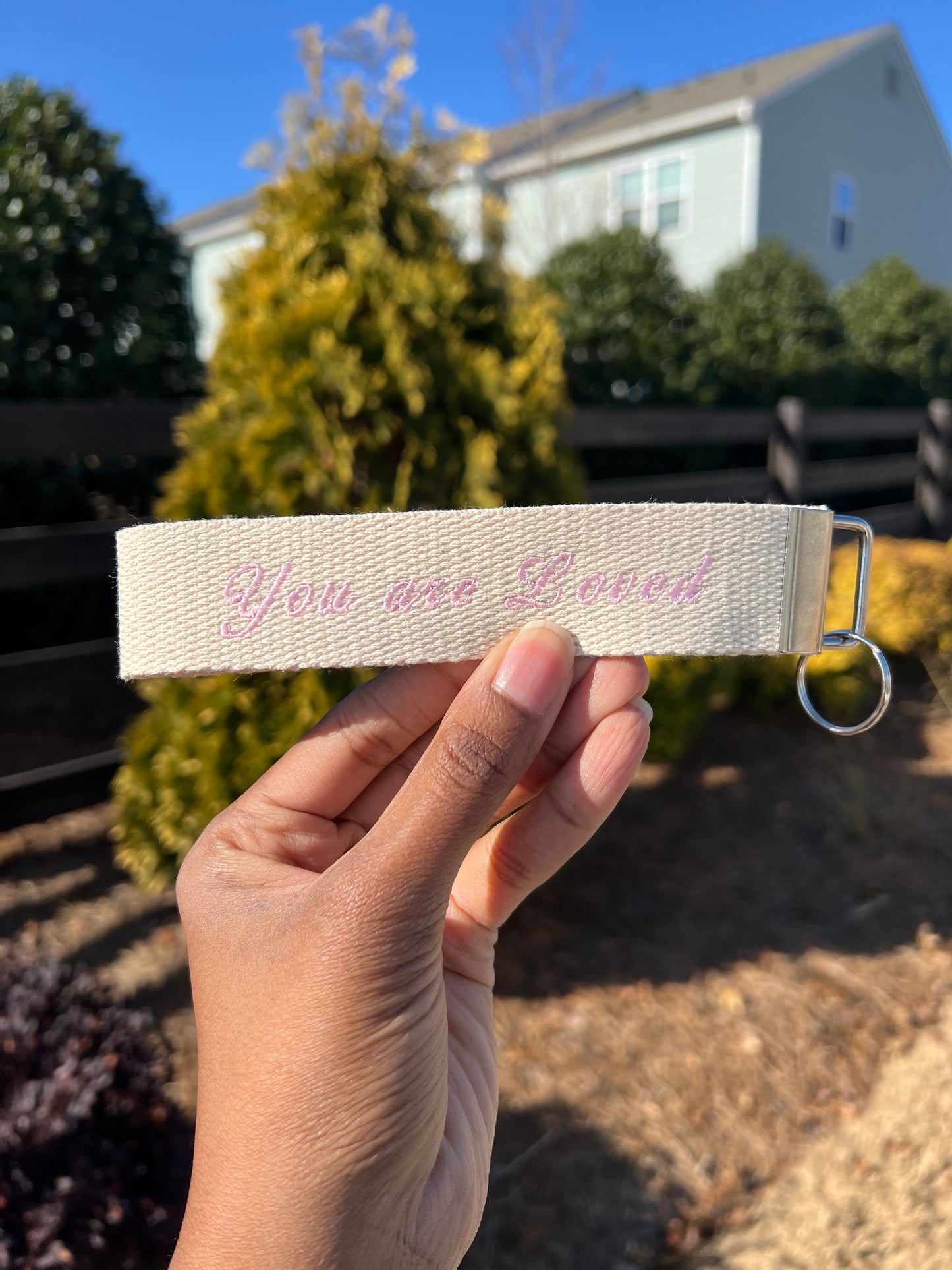 You are Loved Embroidered Wristlet