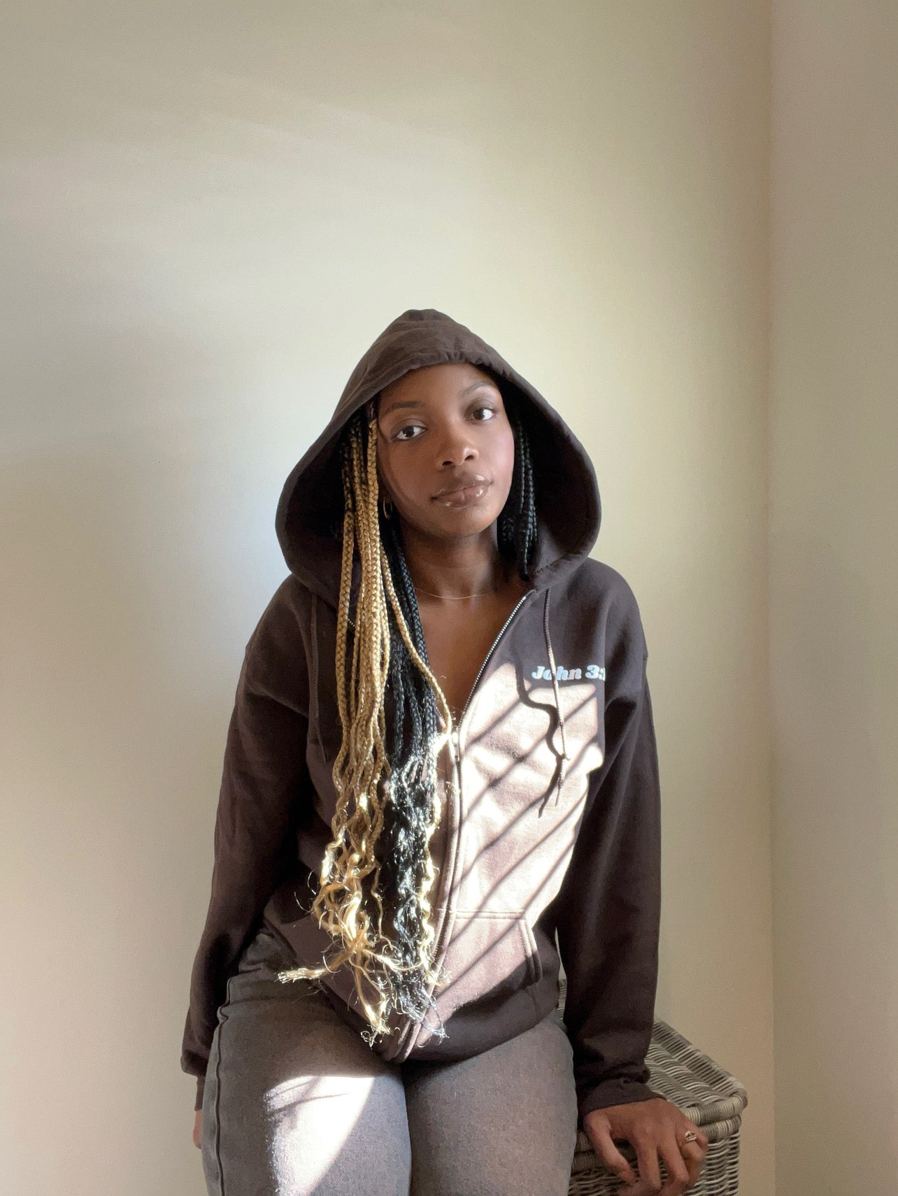 Brown John 3:16 Zip Up Hoodie