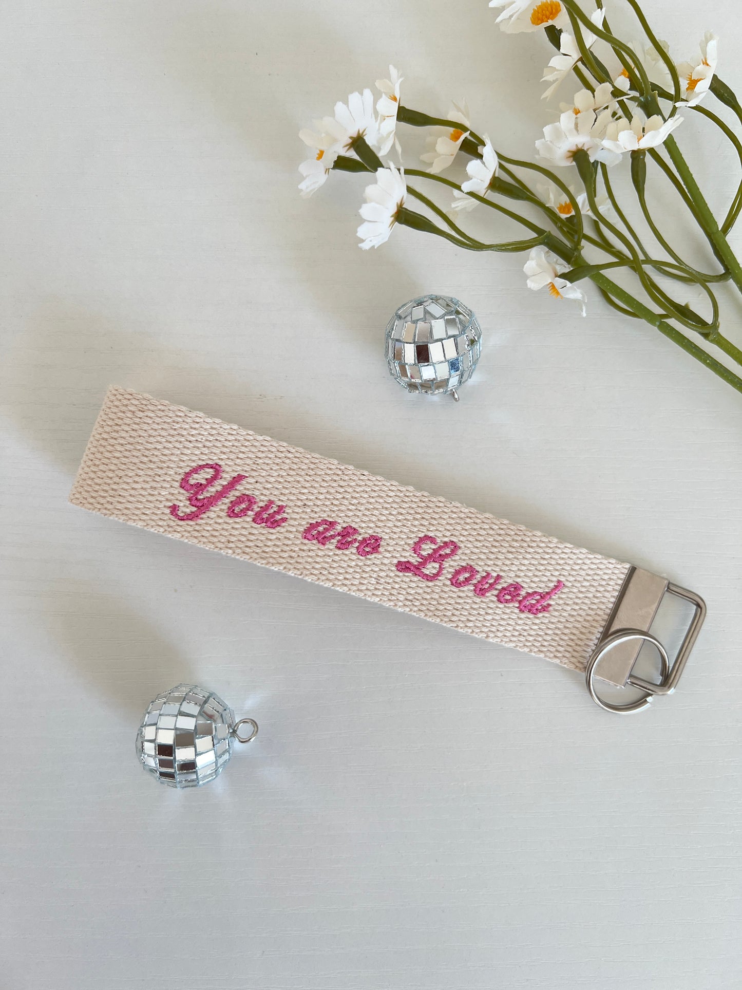 You are Loved Embroidered Wristlet