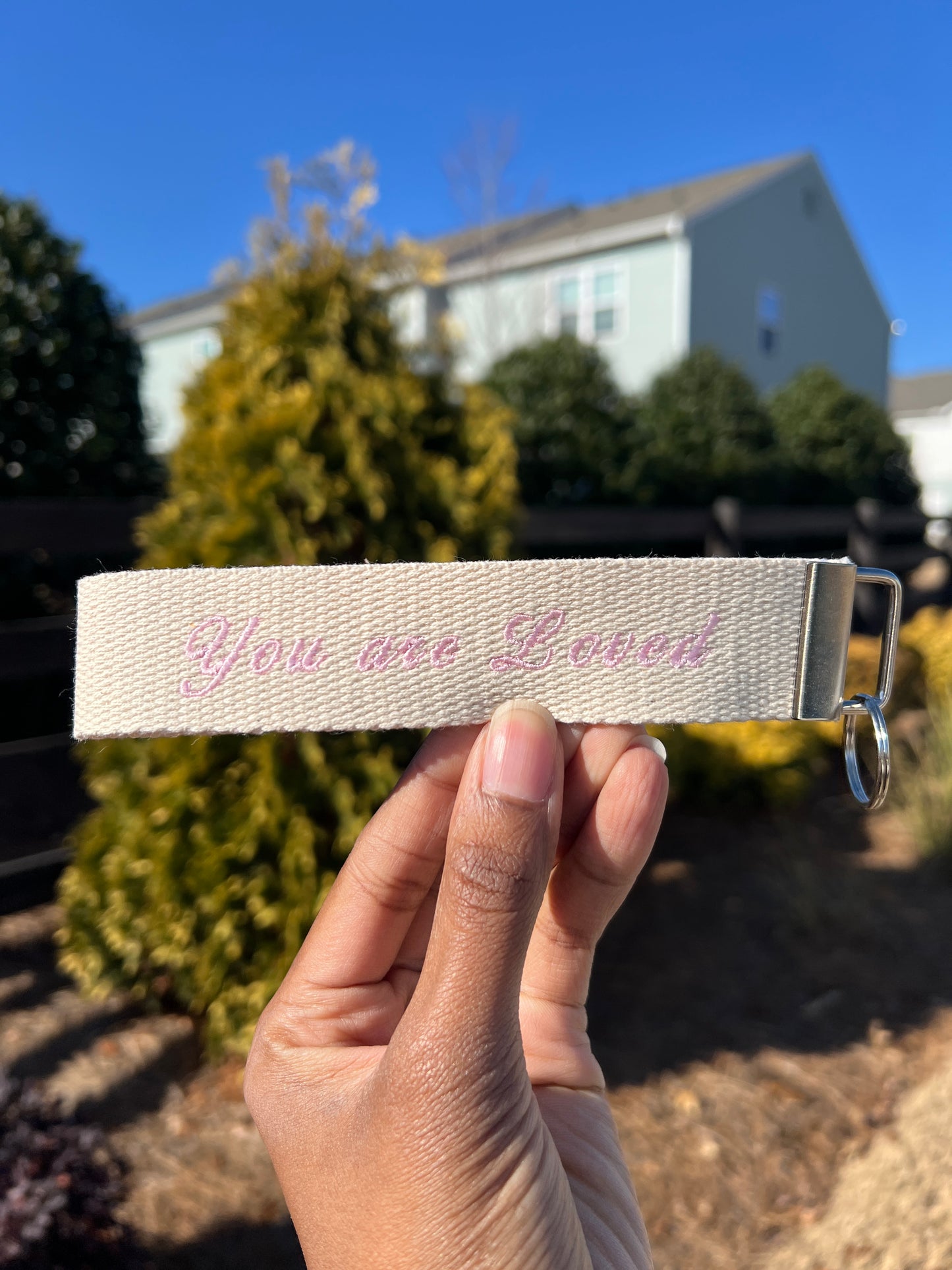 You are Loved Embroidered Wristlet