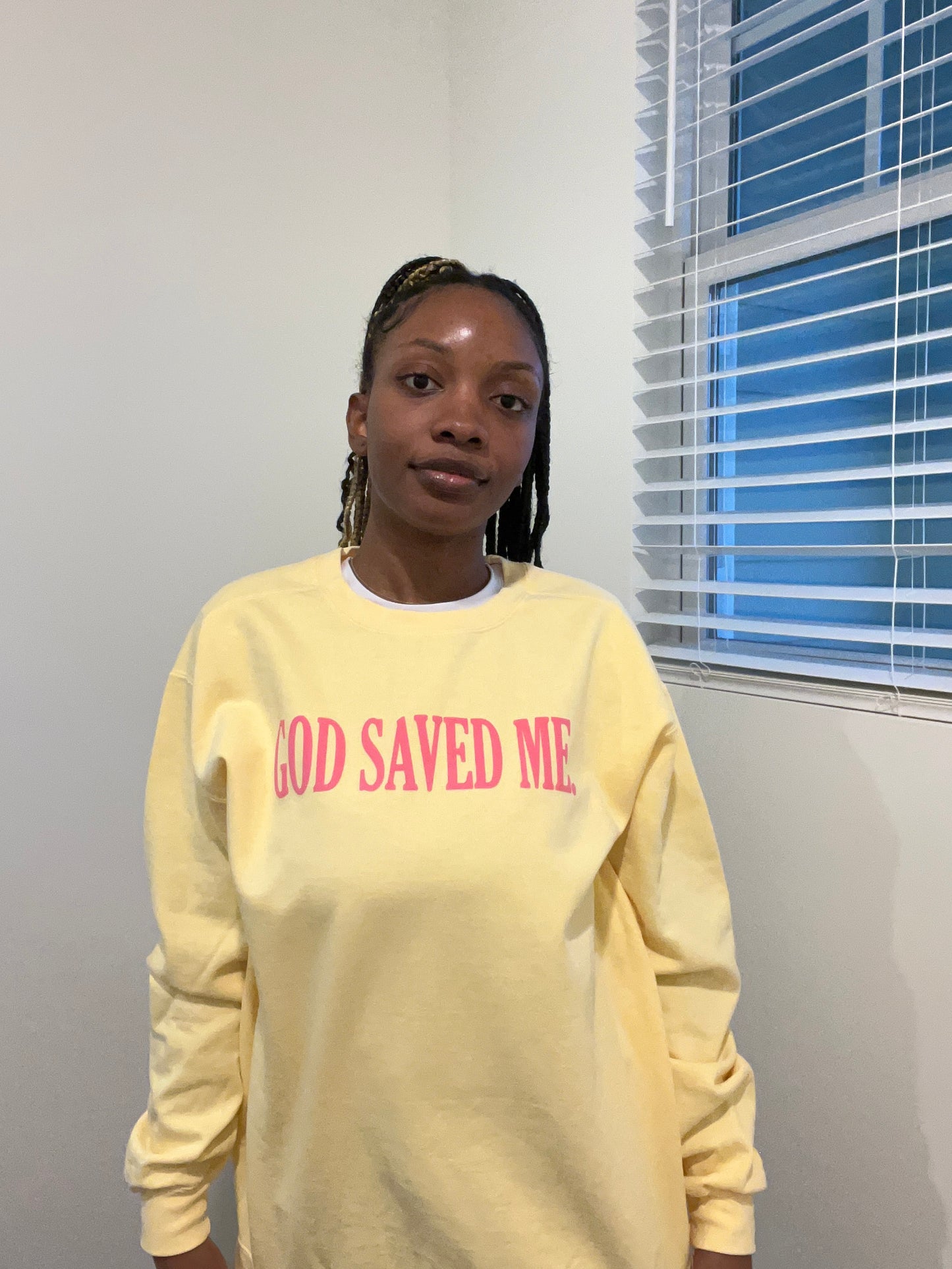 God Saved Me Yellow Crewneck
