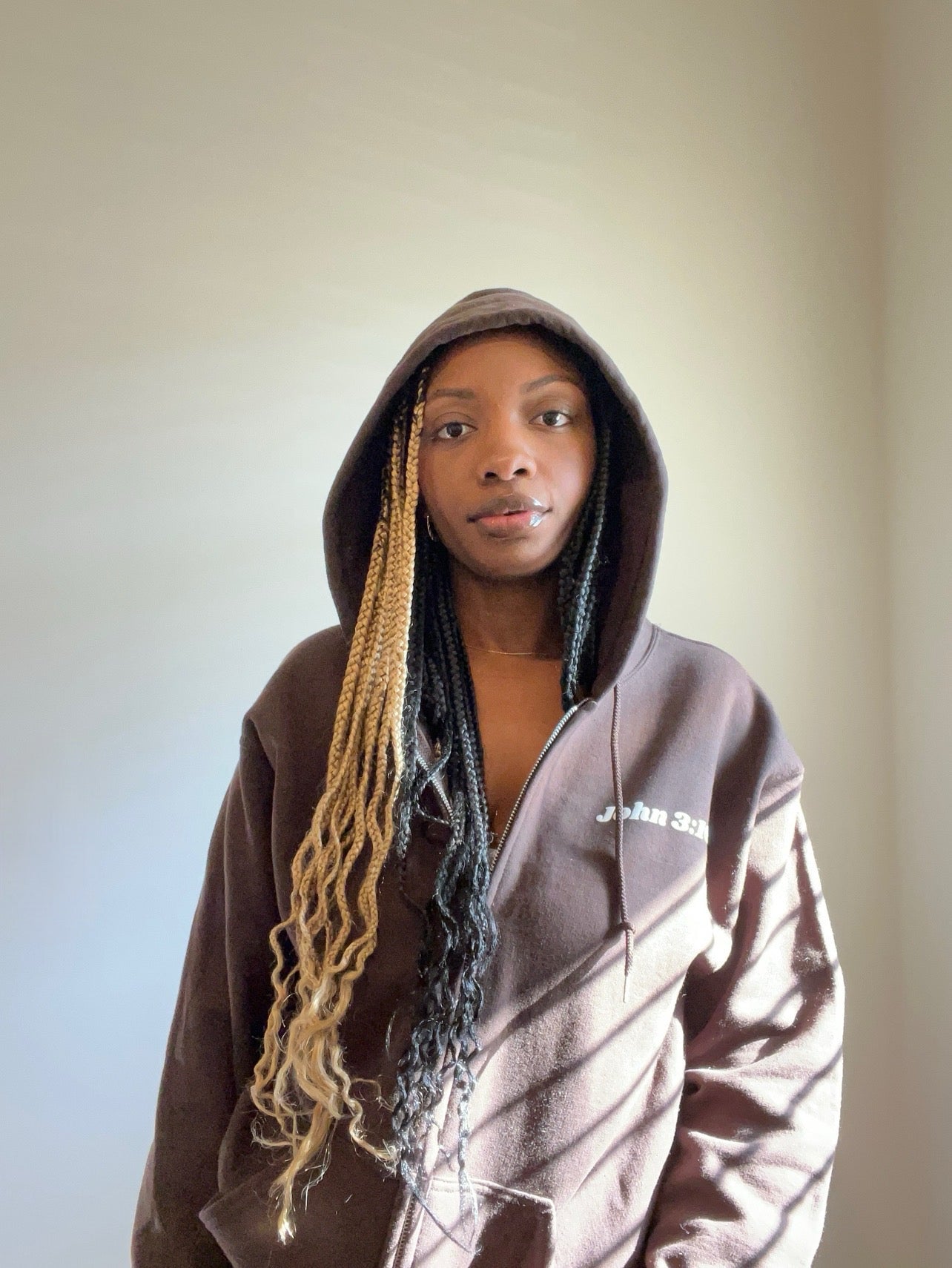 Brown John 3:16 Zip Up Hoodie