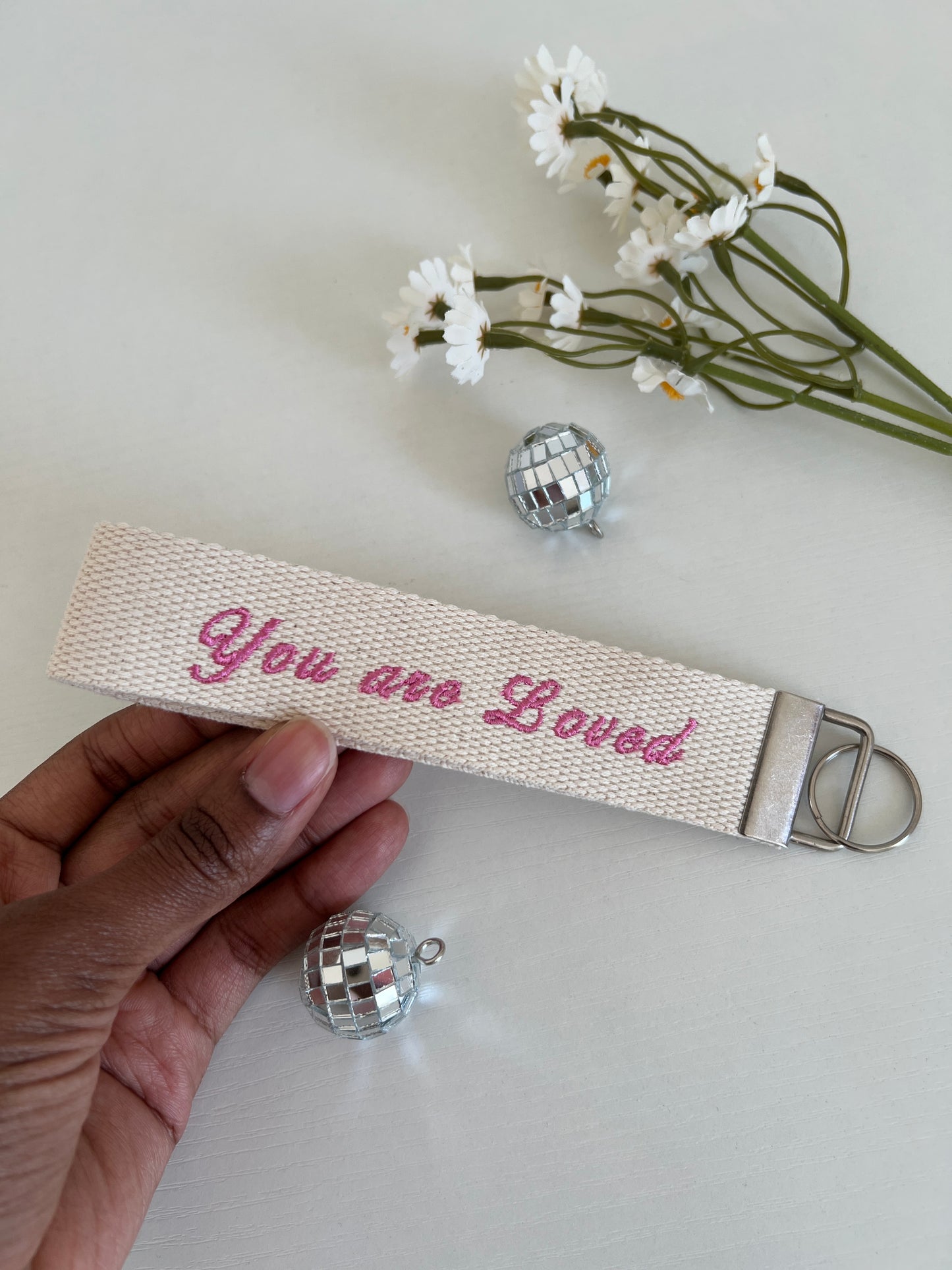You are Loved Embroidered Wristlet