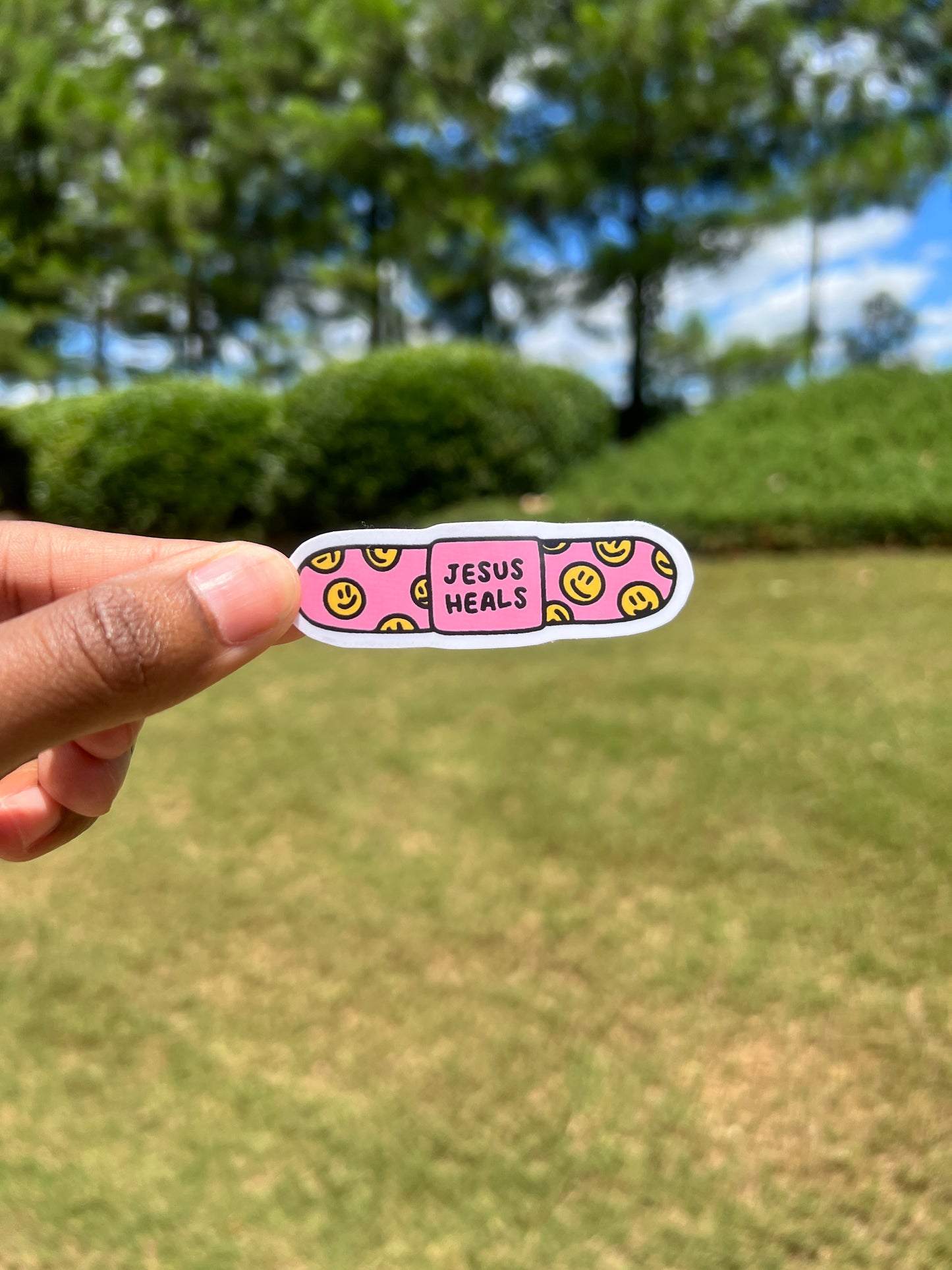 Jesus Heals bandaid Sticker