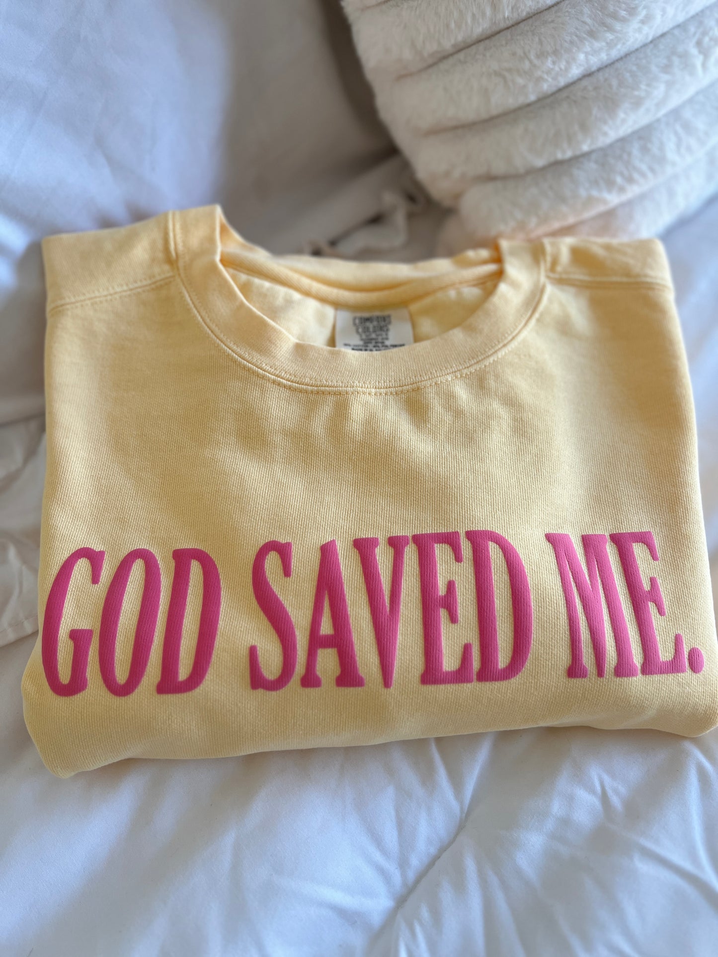 God Saved Me Yellow Crewneck