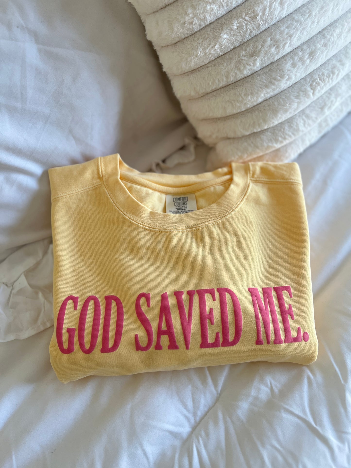 God Saved Me Yellow Crewneck