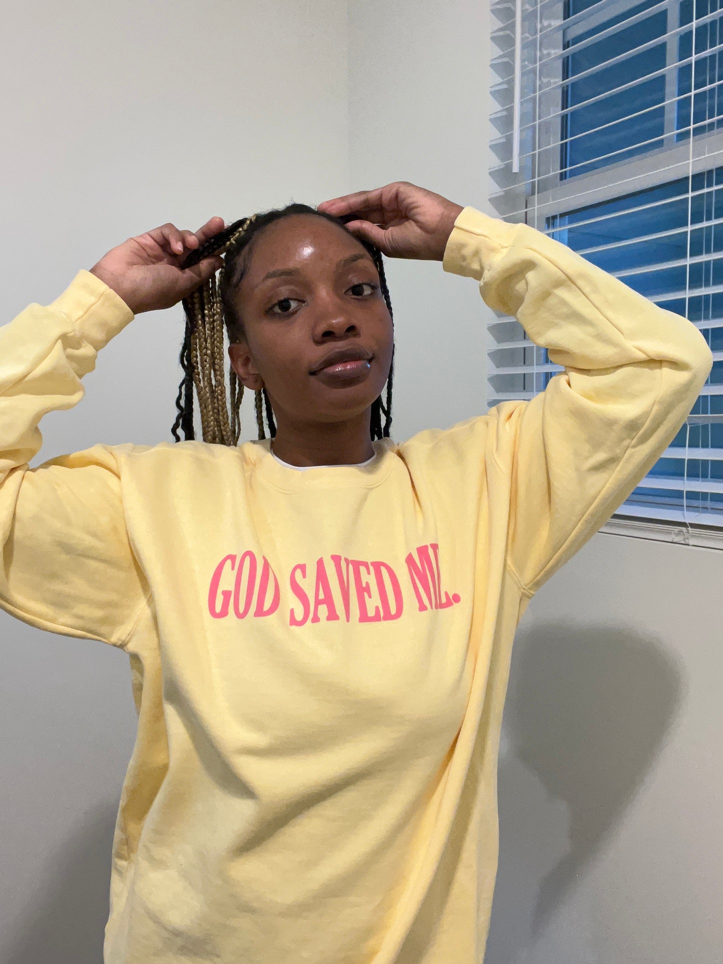 God Saved Me Yellow Crewneck