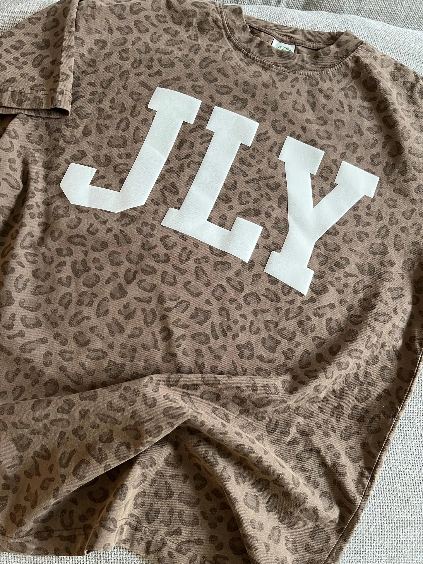 Oversized Jesus Loves You (JLY) Leopard Print t-shirt, Christian Apparel Oversized