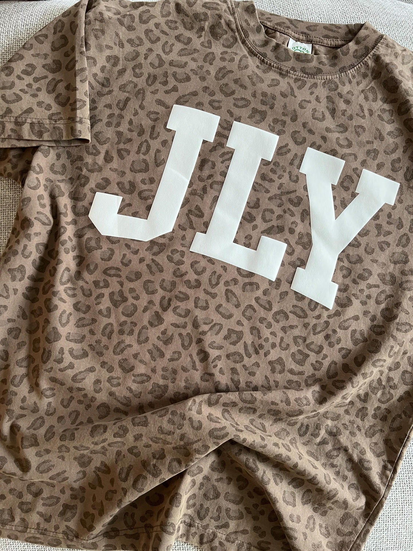 Oversized Jesus Loves You (JLY) Leopard Print t-shirt, Christian Apparel Oversized
