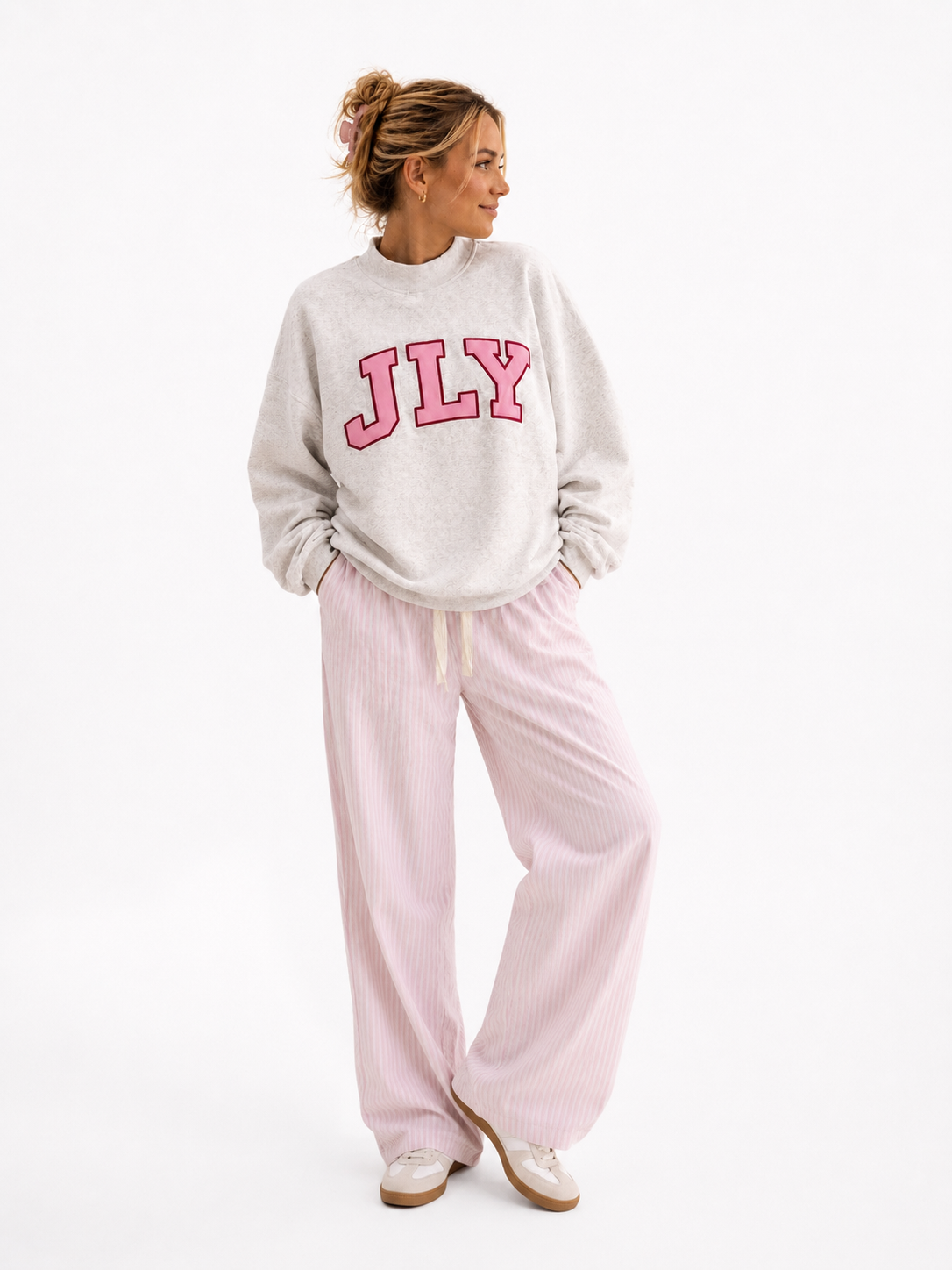 Gray JLY Mockneck Sweatshirt: Christian Faith Clothing