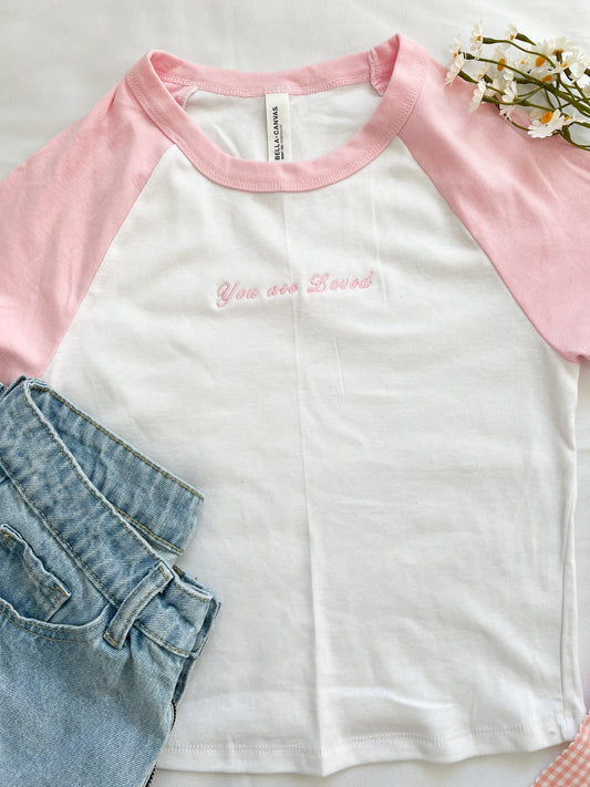 Embroidered You are Loved Crop Top