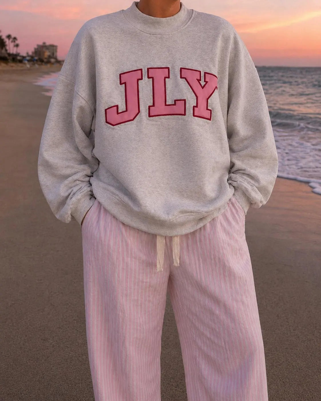 Gray JLY Mockneck Sweatshirt: Christian Faith Clothing