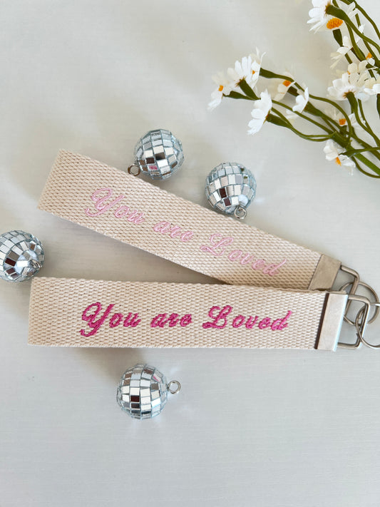 You are Loved Embroidered Wristlet