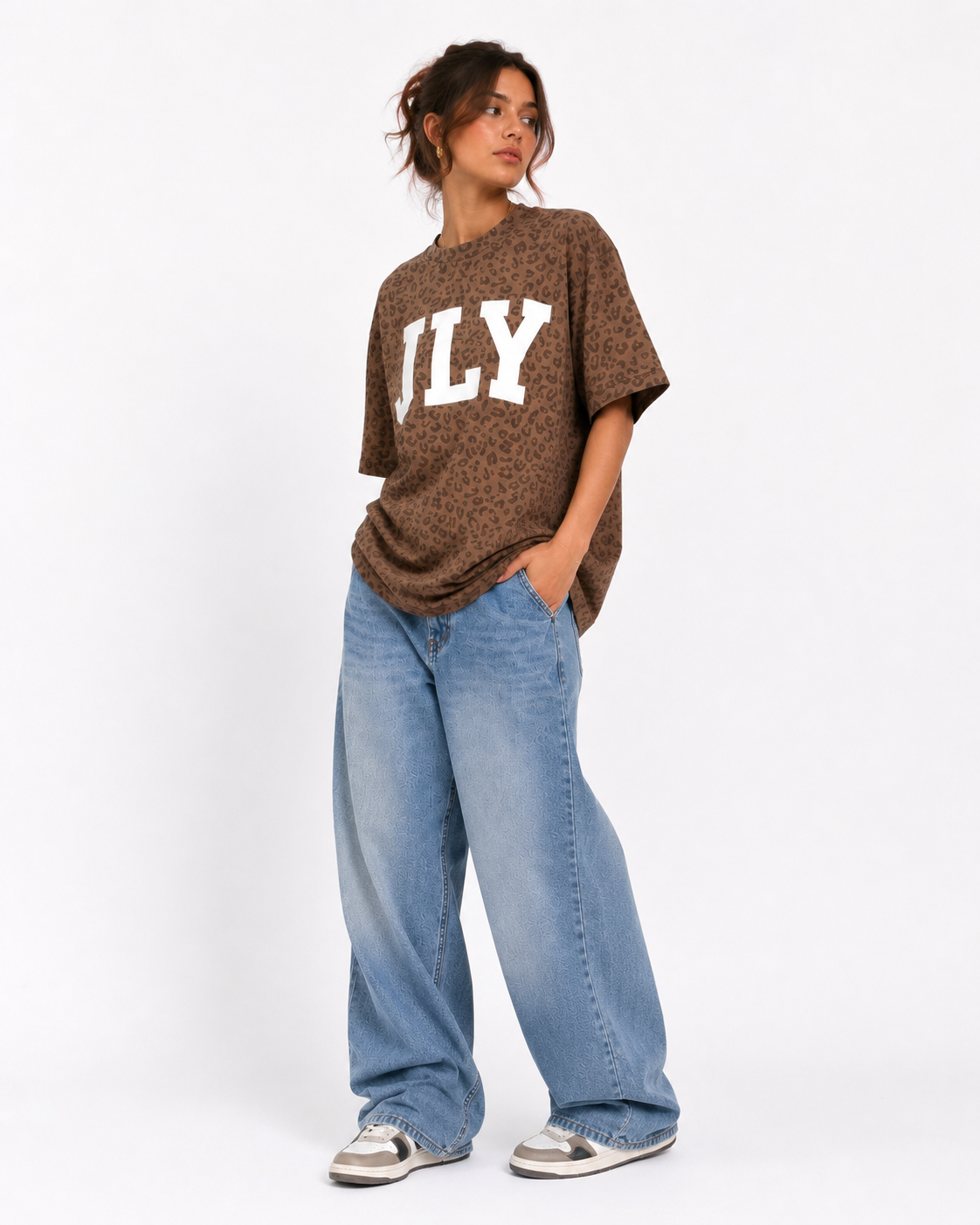 Oversized Jesus Loves You (JLY) Leopard Print t-shirt, Christian Apparel Oversized