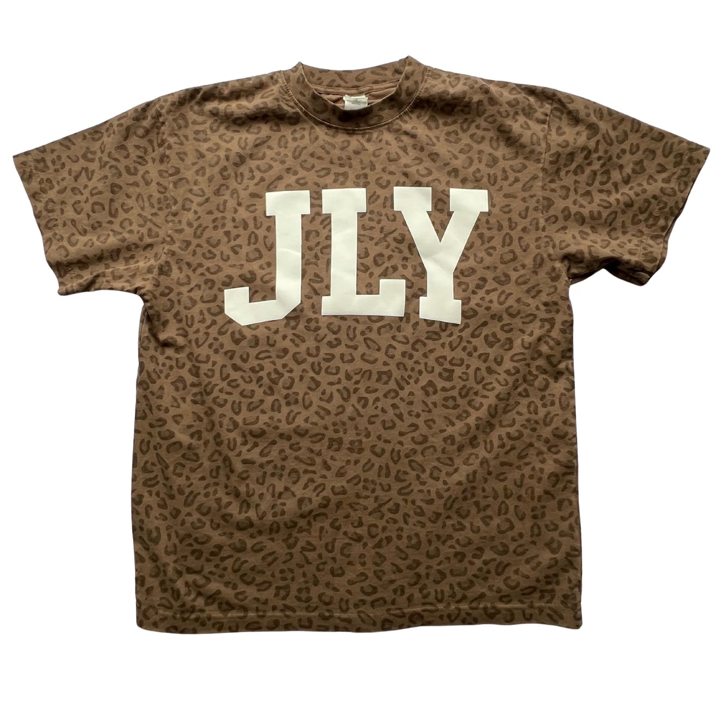 Oversized Jesus Loves You (JLY) Leopard Print t-shirt, Christian Apparel Oversized