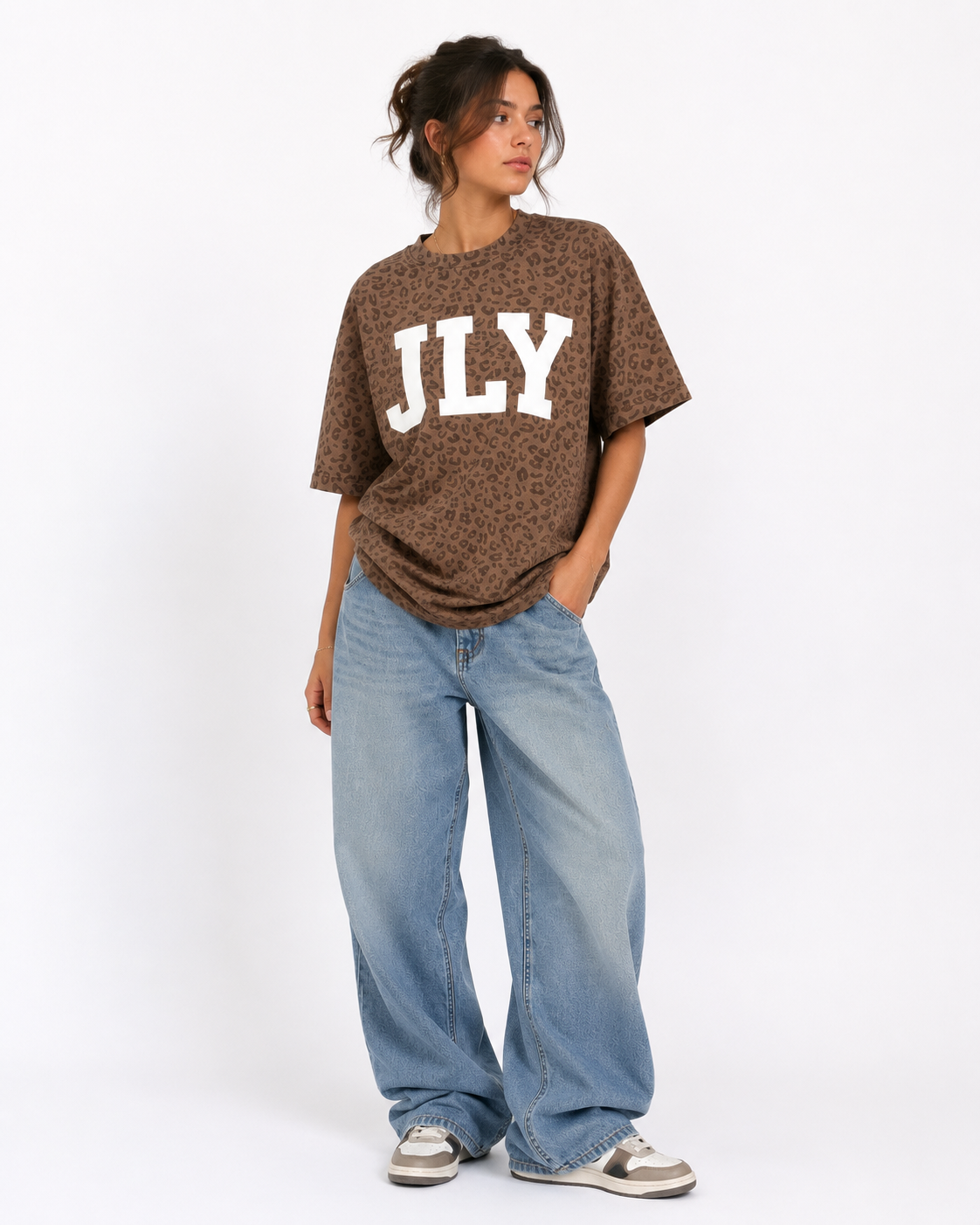 Oversized Jesus Loves You (JLY) Leopard Print t-shirt, Christian Apparel Oversized